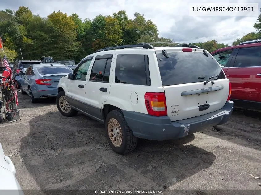 2004 Jeep Grand Cherokee Laredo VIN: 1J4GW48S04C413951 Lot: 40370173