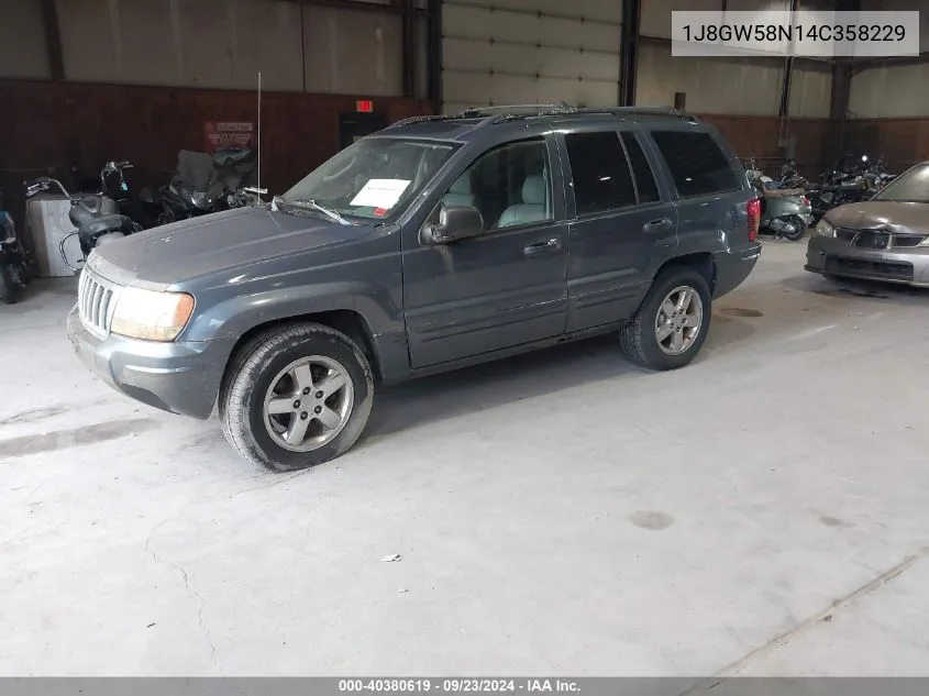 2004 Jeep Grand Cherokee Limited VIN: 1J8GW58N14C358229 Lot: 40380619