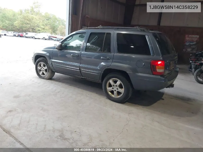 2004 Jeep Grand Cherokee Limited VIN: 1J8GW58N14C358229 Lot: 40380619