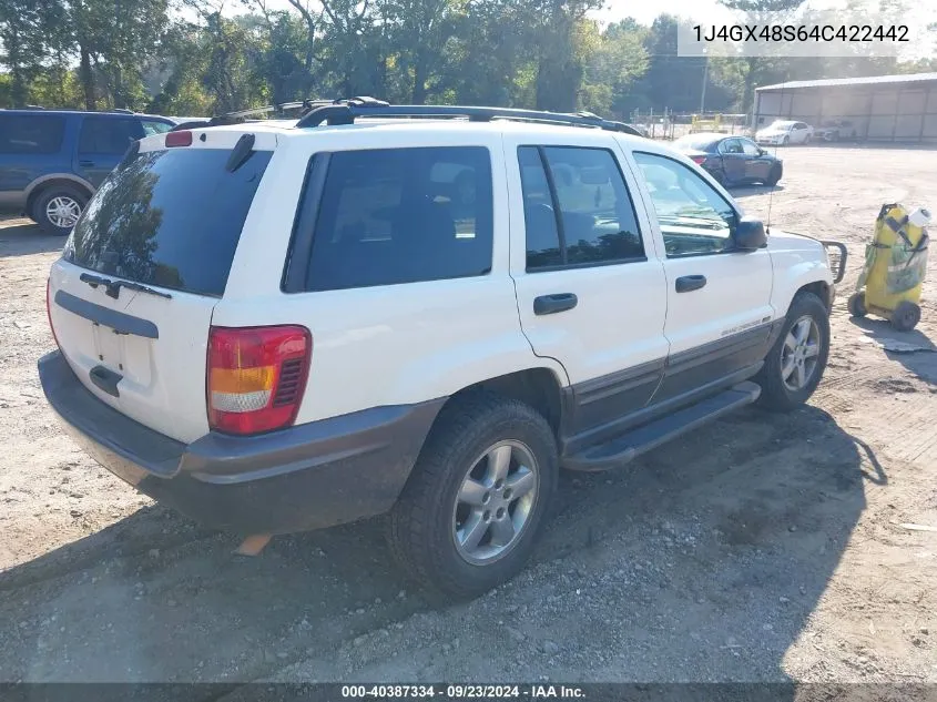 2004 Jeep Grand Cherokee Laredo VIN: 1J4GX48S64C422442 Lot: 40387334