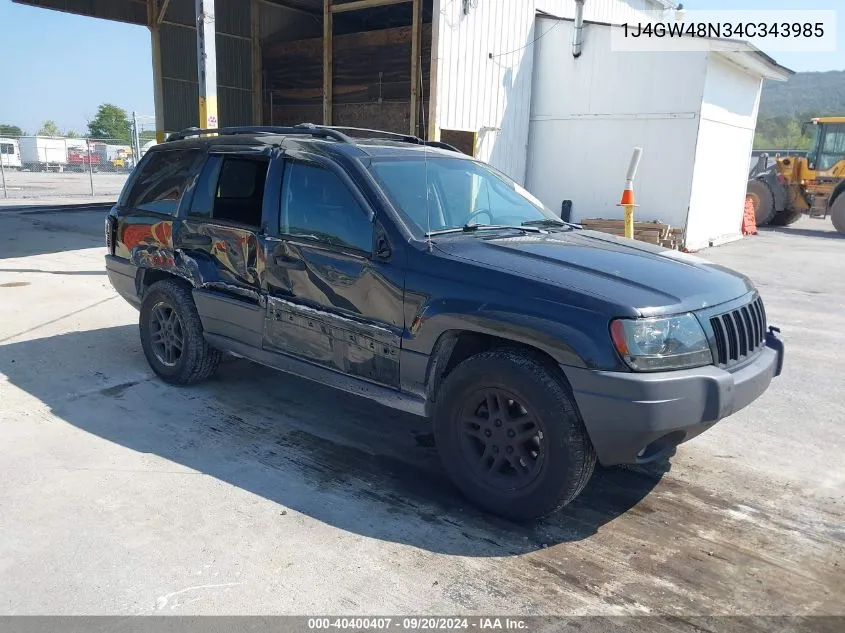 2004 Jeep Grand Cherokee Laredo VIN: 1J4GW48N34C343985 Lot: 40400407