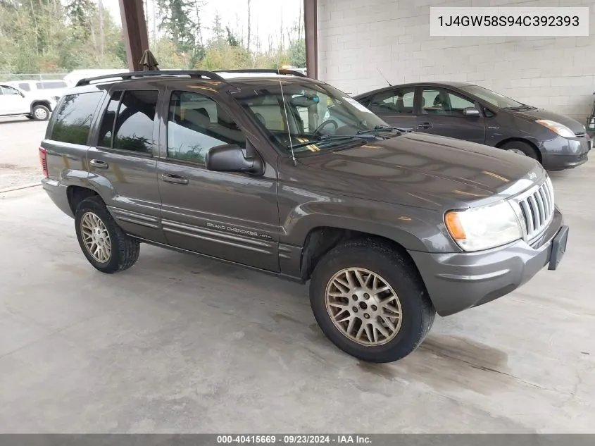 2004 Jeep Grand Cherokee Limited VIN: 1J4GW58S94C392393 Lot: 40415669