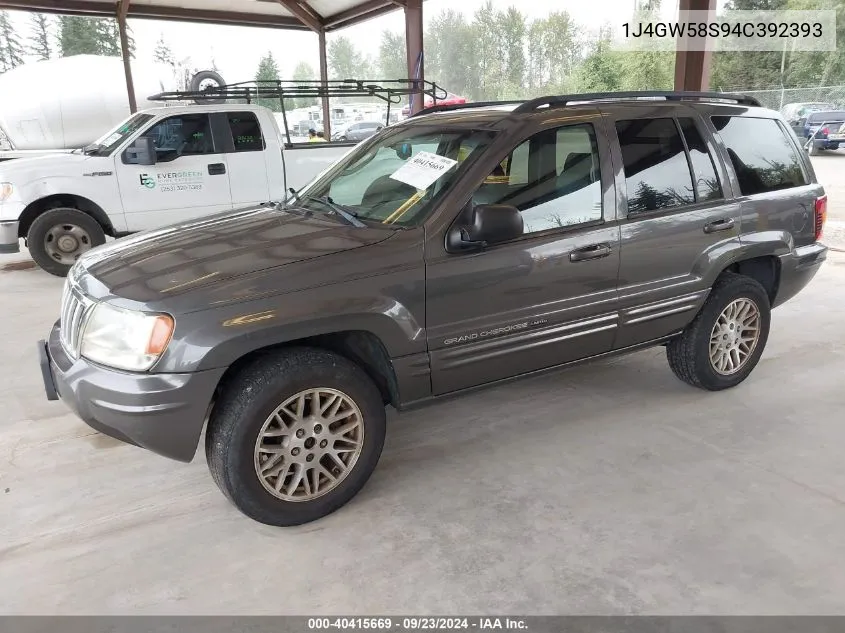 2004 Jeep Grand Cherokee Limited VIN: 1J4GW58S94C392393 Lot: 40415669