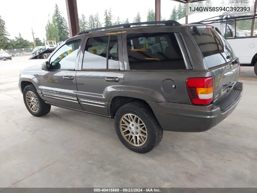 2004 Jeep Grand Cherokee Limited VIN: 1J4GW58S94C392393 Lot: 40415669