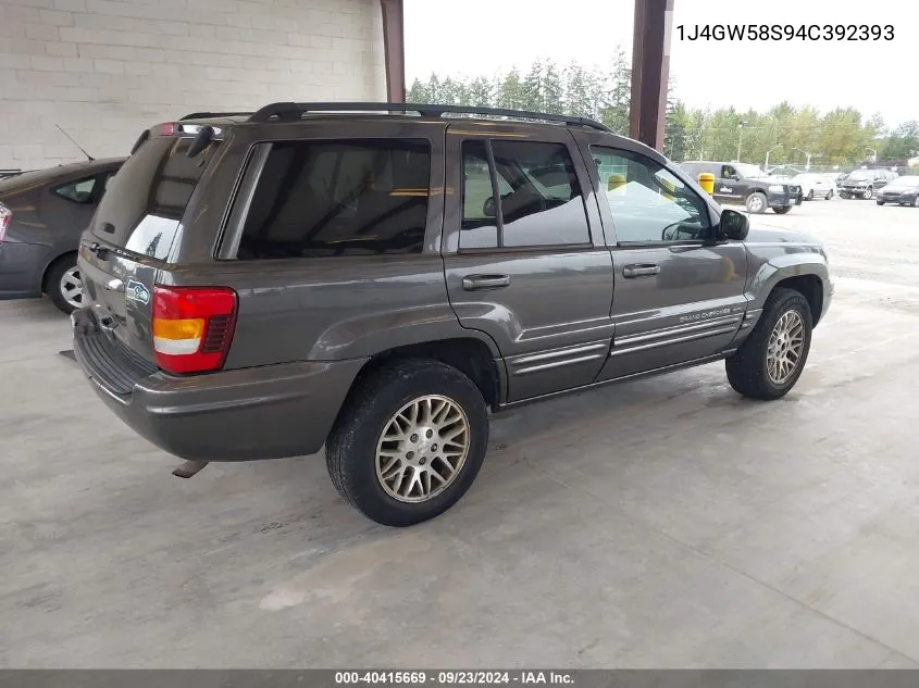 2004 Jeep Grand Cherokee Limited VIN: 1J4GW58S94C392393 Lot: 40415669