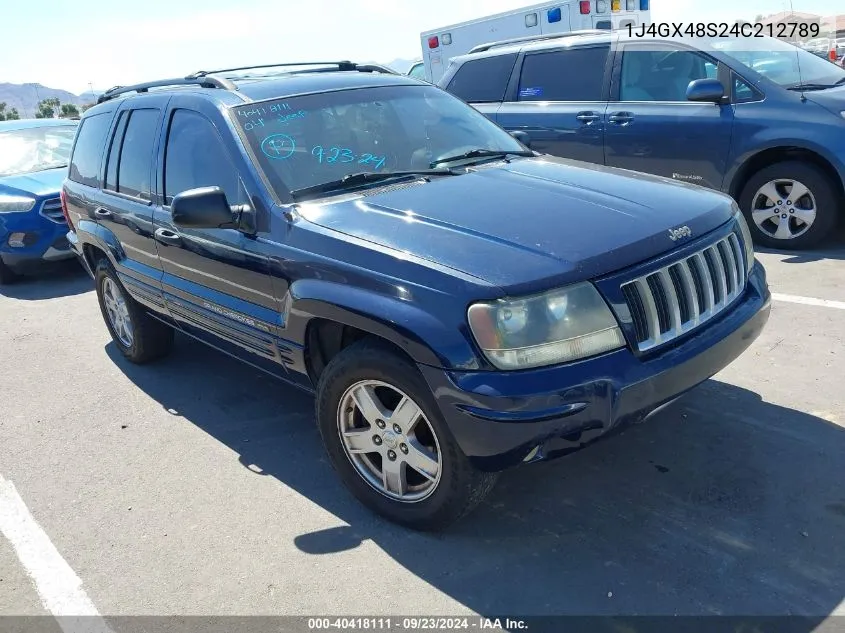 2004 Jeep Grand Cherokee Laredo VIN: 1J4GX48S24C212789 Lot: 40418111