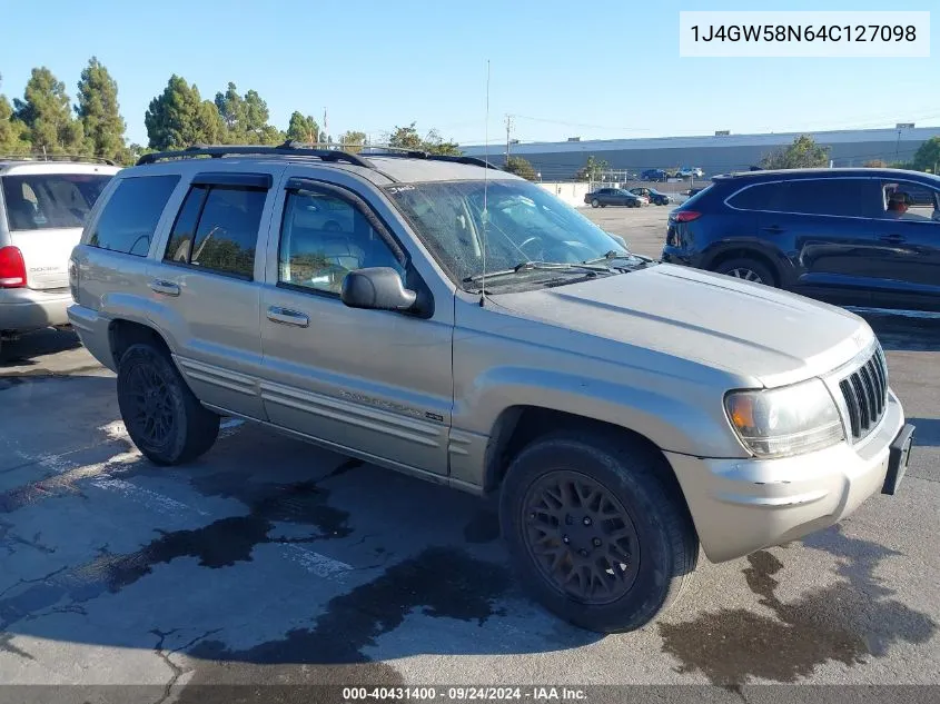 2004 Jeep Grand Cherokee Limited VIN: 1J4GW58N64C127098 Lot: 40431400