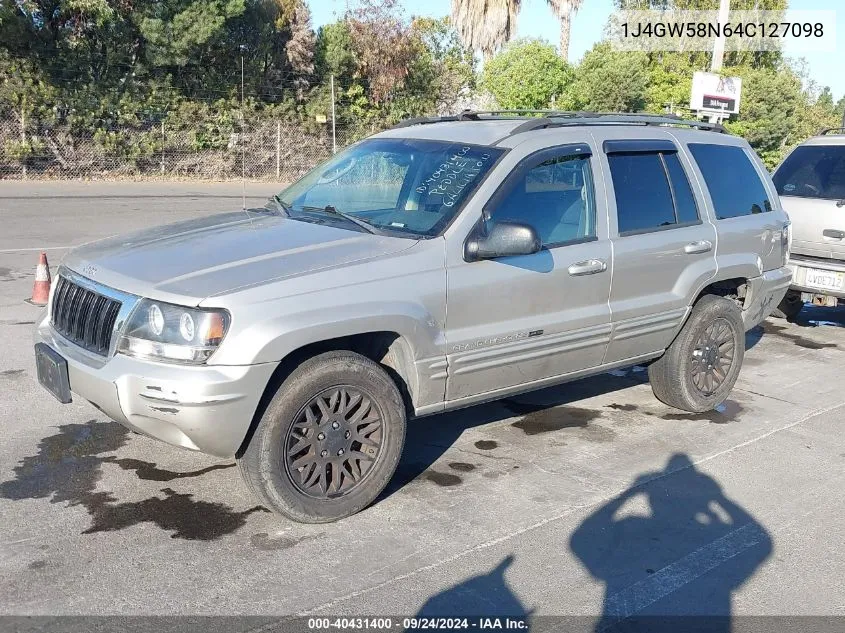 2004 Jeep Grand Cherokee Limited VIN: 1J4GW58N64C127098 Lot: 40431400