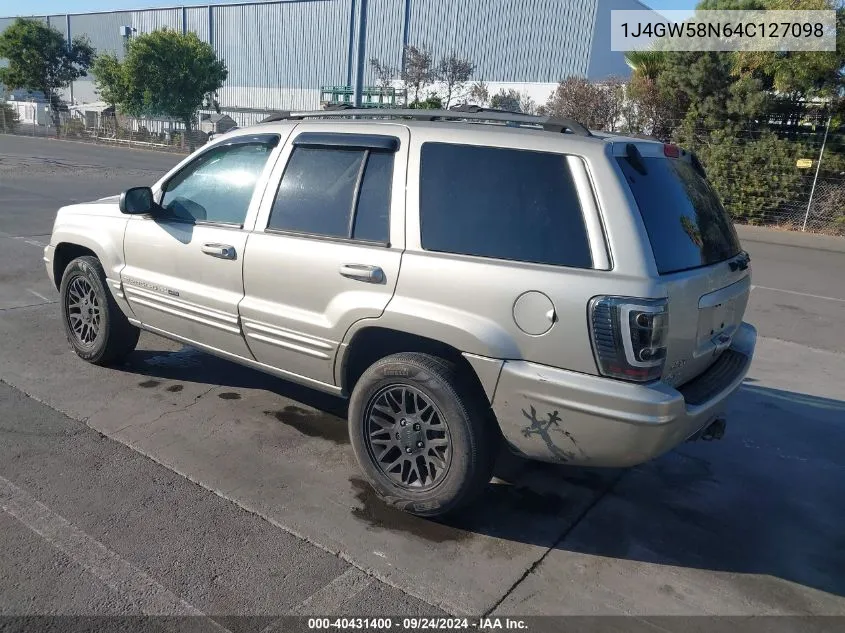 2004 Jeep Grand Cherokee Limited VIN: 1J4GW58N64C127098 Lot: 40431400