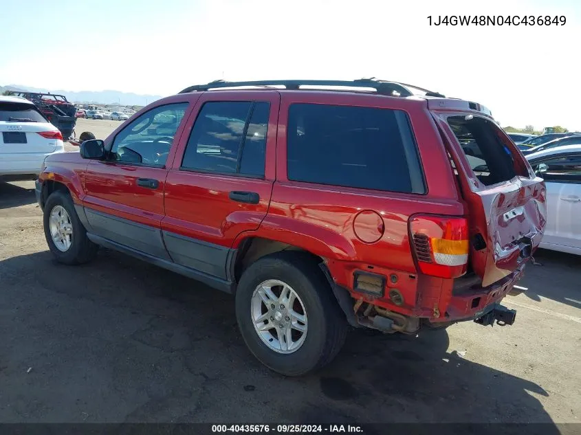 2004 Jeep Grand Cherokee Laredo VIN: 1J4GW48N04C436849 Lot: 40435676