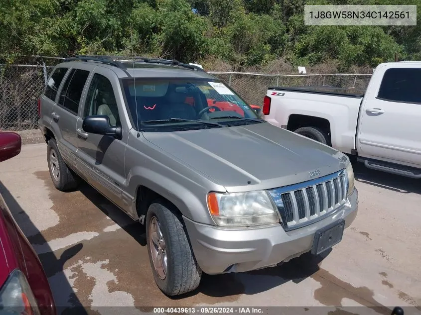 2004 Jeep Grand Cherokee Limited VIN: 1J8GW58N34C142561 Lot: 40439613