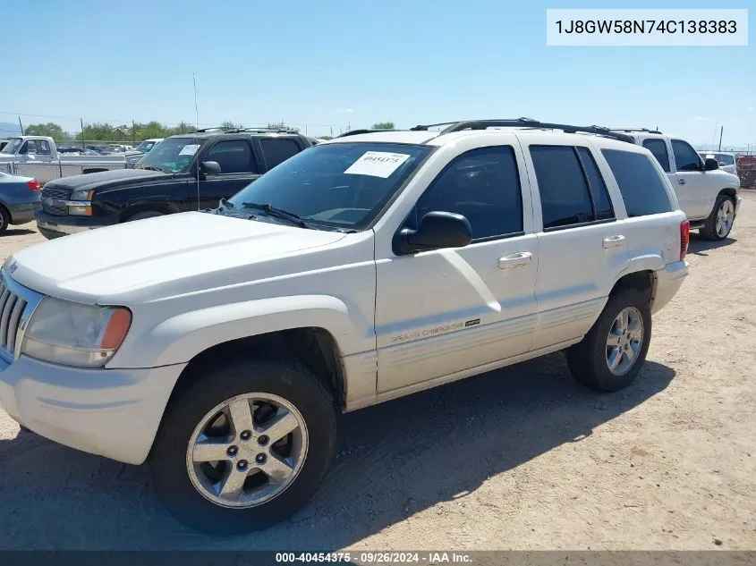 1J8GW58N74C138383 2004 Jeep Grand Cherokee Limited