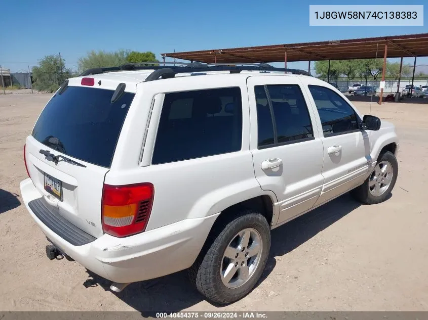 2004 Jeep Grand Cherokee Limited VIN: 1J8GW58N74C138383 Lot: 40454375