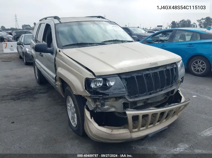 1J4GX48S54C115103 2004 Jeep Grand Cherokee Laredo