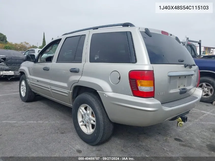 1J4GX48S54C115103 2004 Jeep Grand Cherokee Laredo