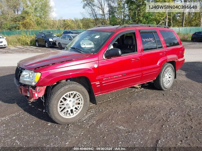 2004 Jeep Grand Cherokee Limited VIN: 1J4GW58N04C396648 Lot: 40460942