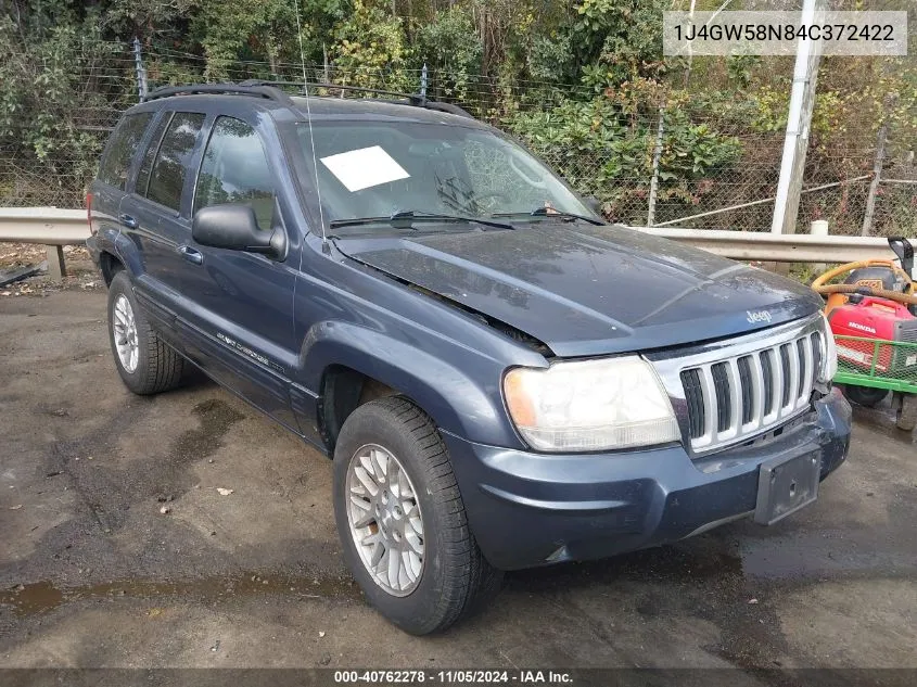 2004 Jeep Grand Cherokee Limited VIN: 1J4GW58N84C372422 Lot: 40762278