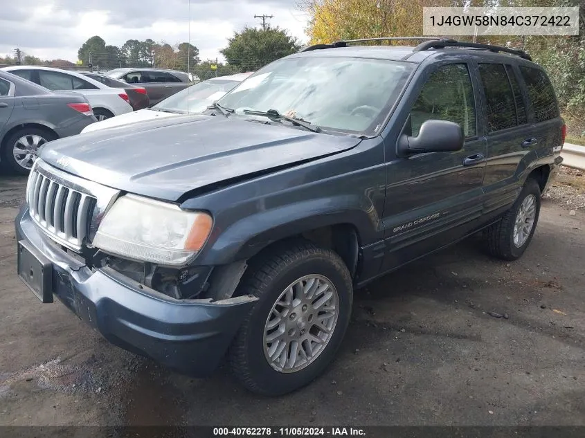 2004 Jeep Grand Cherokee Limited VIN: 1J4GW58N84C372422 Lot: 40762278