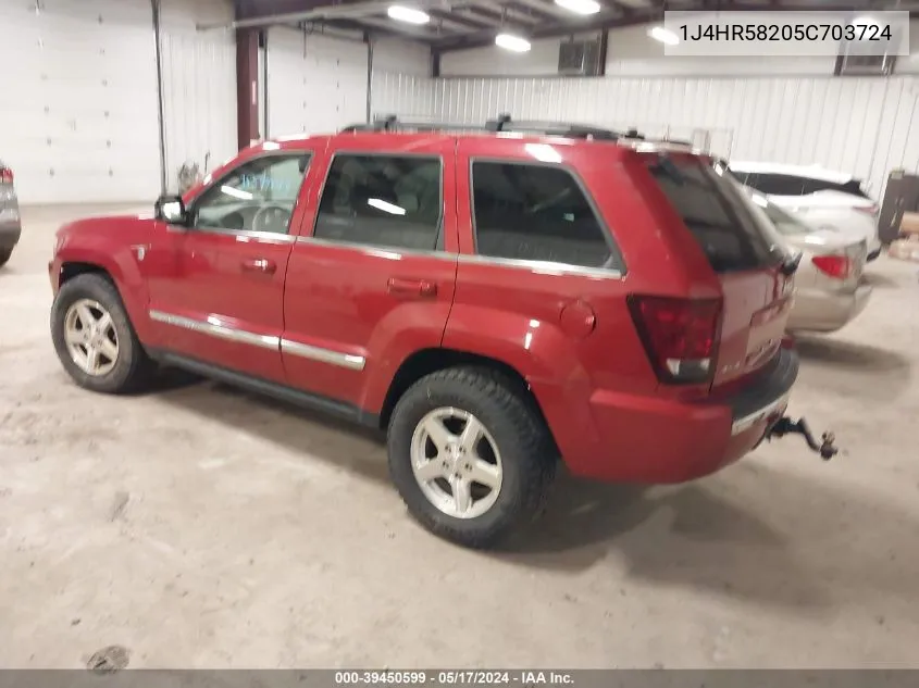 2005 Jeep Grand Cherokee Limited VIN: 1J4HR58205C703724 Lot: 39450599