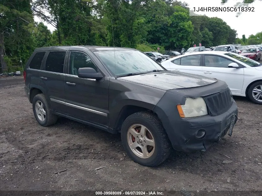 2005 Jeep Grand Cherokee Limited VIN: 1J4HR58N05C618392 Lot: 39569089