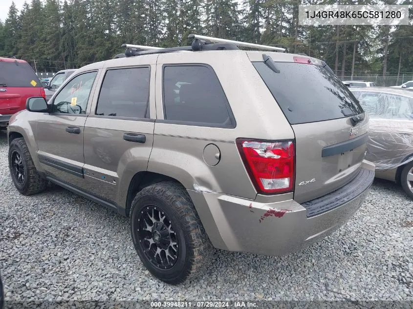 2005 Jeep Grand Cherokee Laredo VIN: 1J4GR48K65C581280 Lot: 39948211