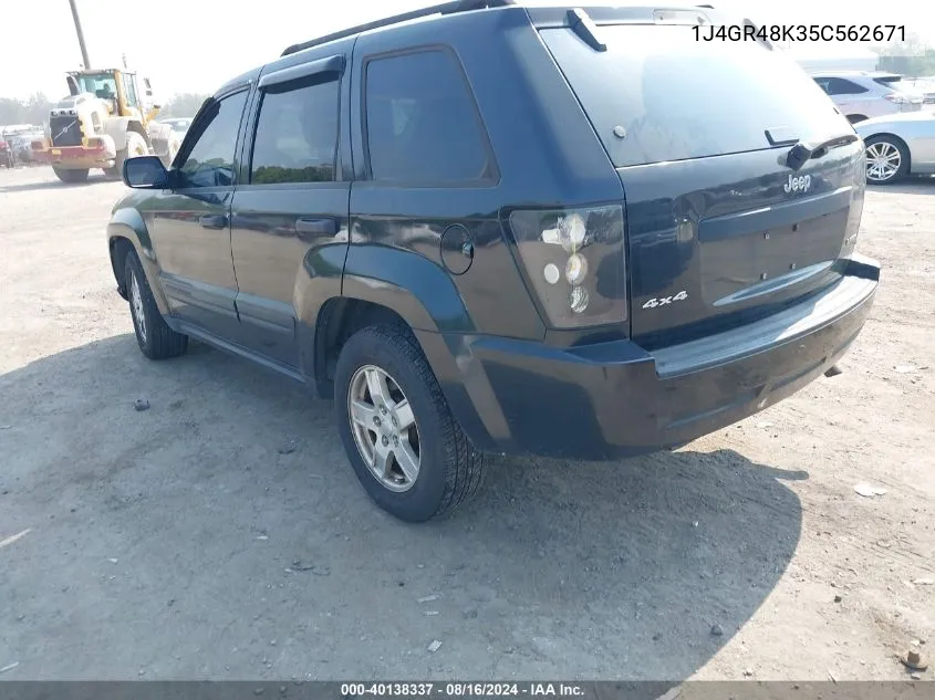 2005 Jeep Grand Cherokee Laredo VIN: 1J4GR48K35C562671 Lot: 40138337