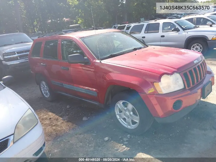 2005 Jeep Grand Cherokee Laredo VIN: 1J4GS48K35C663570 Lot: 40149320