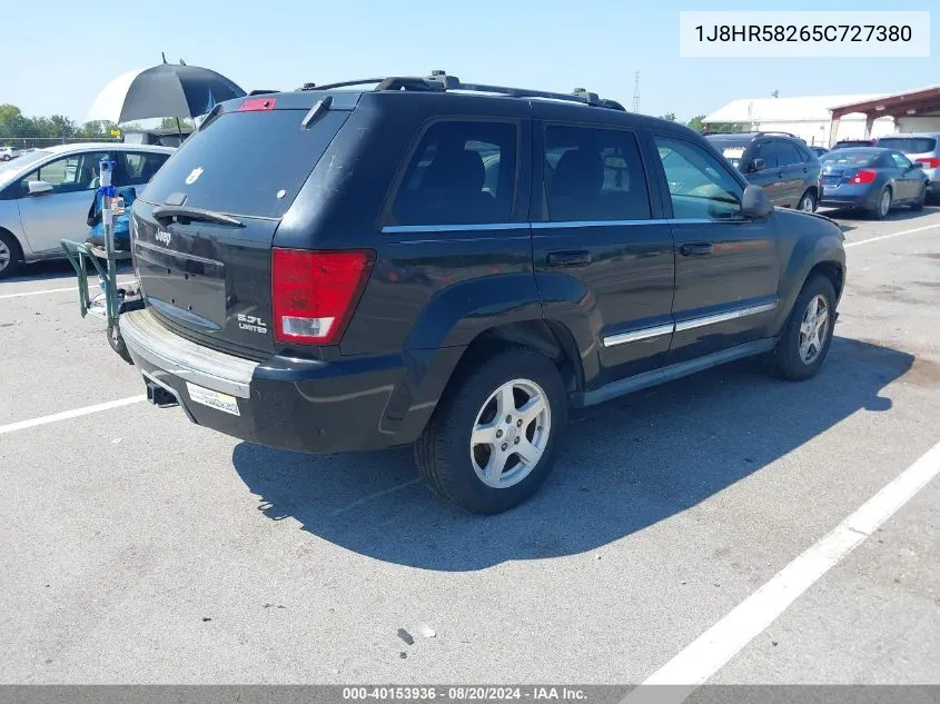 2005 Jeep Grand Cherokee Limited VIN: 1J8HR58265C727380 Lot: 40153936