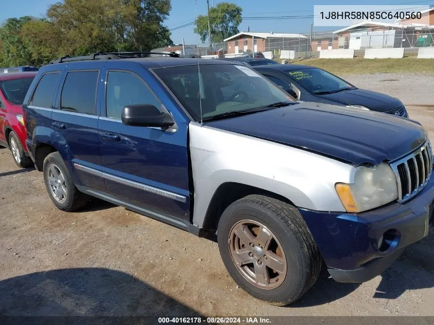 2005 Jeep Grand Cherokee Limited VIN: 1J8HR58N85C640560 Lot: 40162178