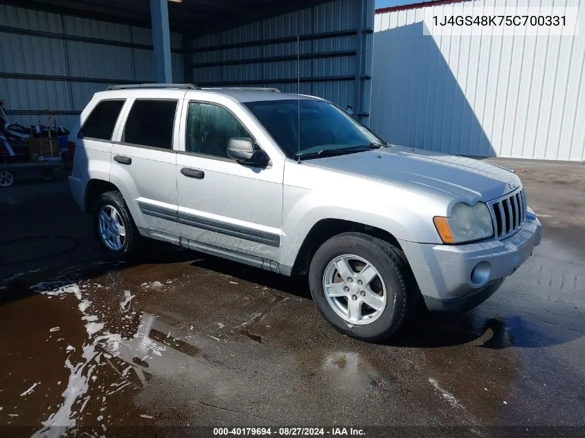 2005 Jeep Grand Cherokee Laredo VIN: 1J4GS48K75C700331 Lot: 40179694