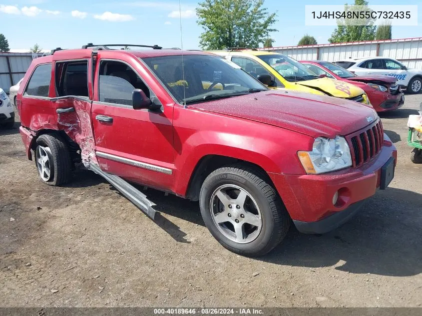 2005 Jeep Grand Cherokee Laredo VIN: 1J4HS48N55C732435 Lot: 40189646