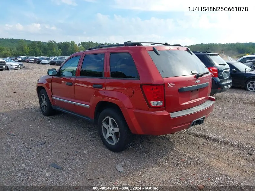 2005 Jeep Grand Cherokee Laredo VIN: 1J4HS48N25C661078 Lot: 40247011