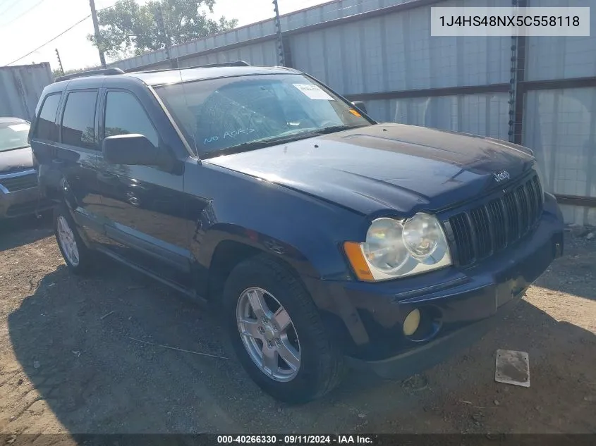 2005 Jeep Grand Cherokee Laredo/Columbia/Freedom VIN: 1J4HS48NX5C558118 Lot: 40266330