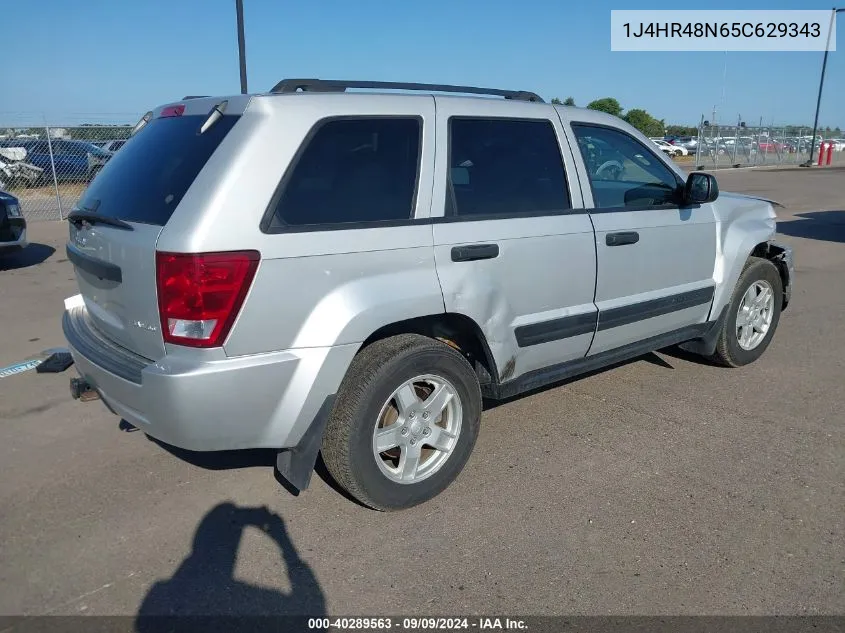 2005 Jeep Grand Cherokee Laredo VIN: 1J4HR48N65C629343 Lot: 40289563