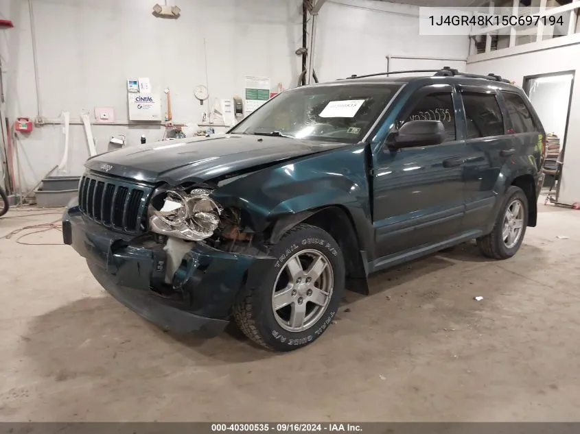 2005 Jeep Grand Cherokee Laredo VIN: 1J4GR48K15C697194 Lot: 40300535