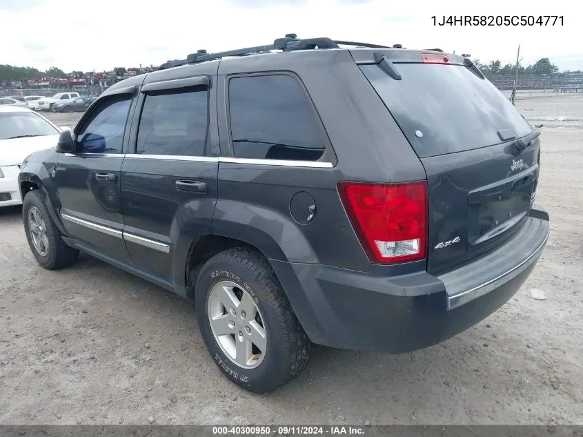 2005 Jeep Grand Cherokee Limited VIN: 1J4HR58205C504771 Lot: 40300950