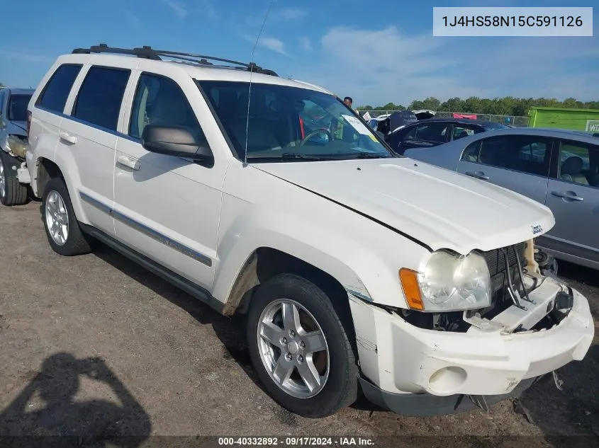 2005 Jeep Grand Cherokee Limited VIN: 1J4HS58N15C591126 Lot: 40332892