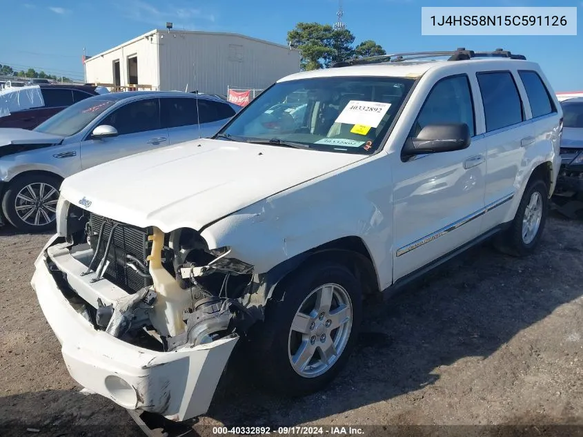 2005 Jeep Grand Cherokee Limited VIN: 1J4HS58N15C591126 Lot: 40332892