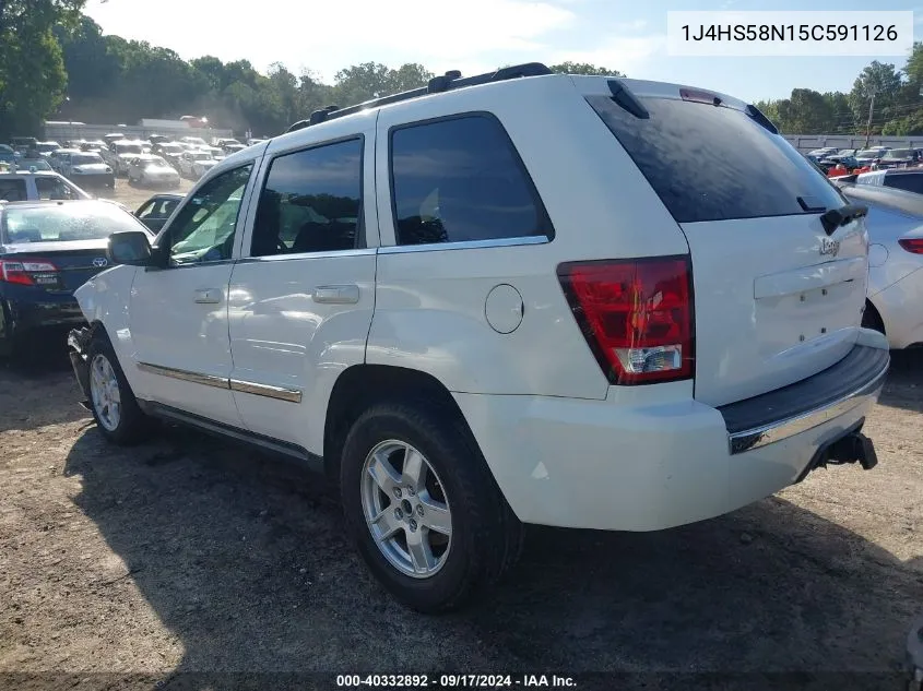 2005 Jeep Grand Cherokee Limited VIN: 1J4HS58N15C591126 Lot: 40332892