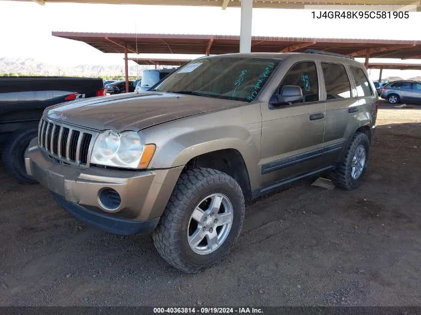 2005 Jeep Grand Cherokee Laredo VIN: 1J4GR48K95C581905 Lot: 40363814