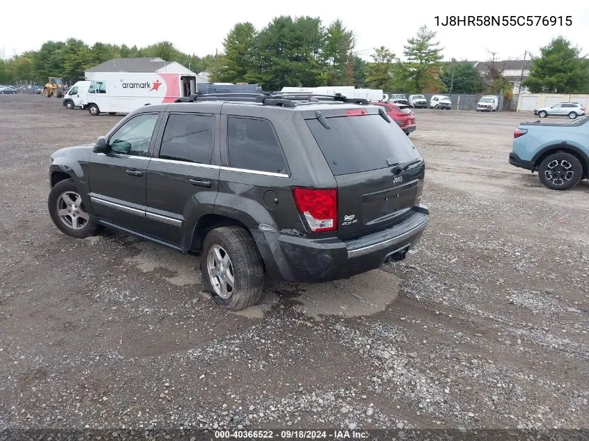 2005 Jeep Grand Cherokee Limited VIN: 1J8HR58N55C576915 Lot: 40366522