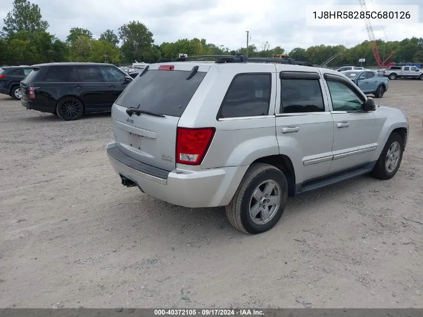 2005 Jeep Grand Cherokee Limited VIN: 1J8HR58285C680126 Lot: 40372105