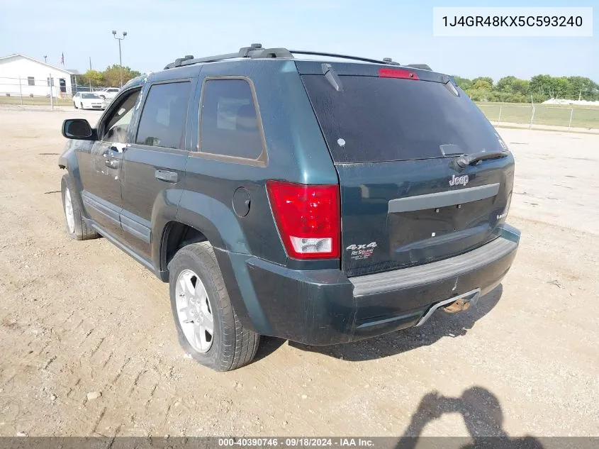 2005 Jeep Grand Cherokee Laredo VIN: 1J4GR48KX5C593240 Lot: 40390746