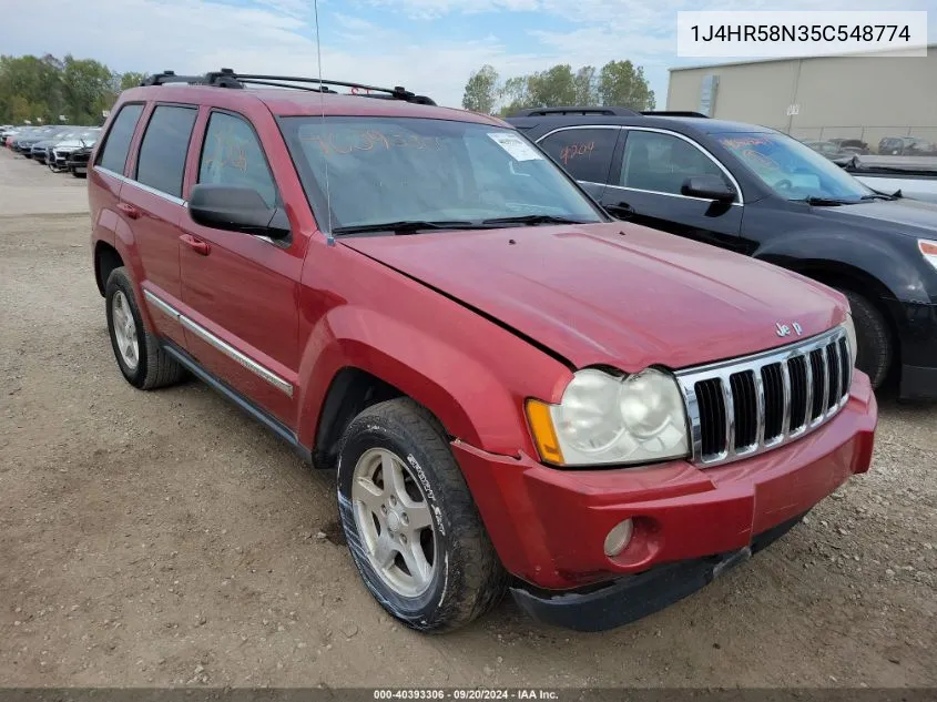 2005 Jeep Grand Cherokee Limited VIN: 1J4HR58N35C548774 Lot: 40393306