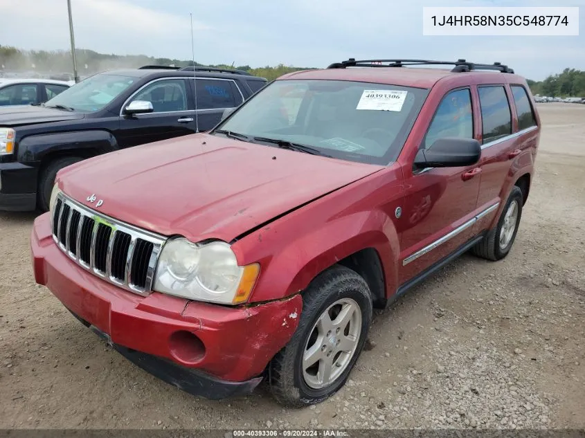 2005 Jeep Grand Cherokee Limited VIN: 1J4HR58N35C548774 Lot: 40393306