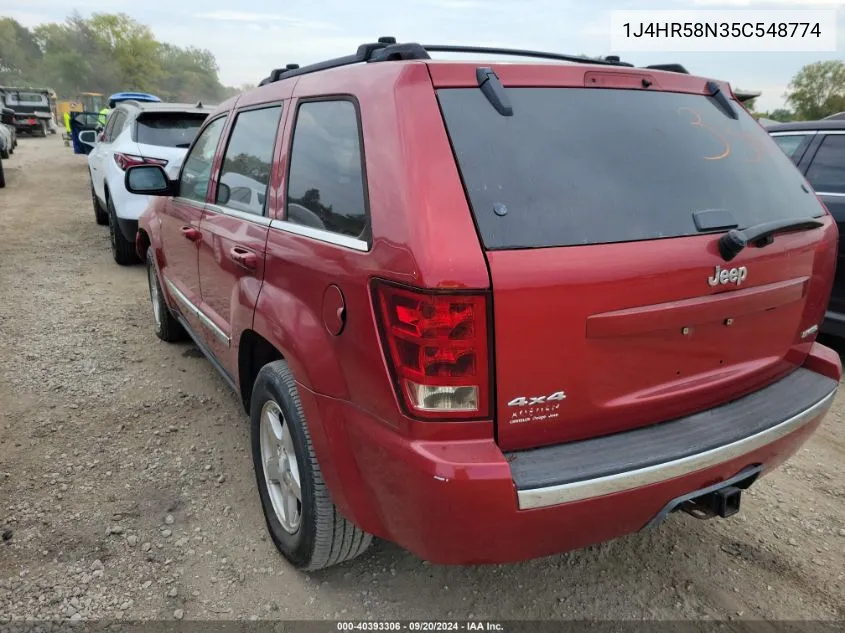 2005 Jeep Grand Cherokee Limited VIN: 1J4HR58N35C548774 Lot: 40393306