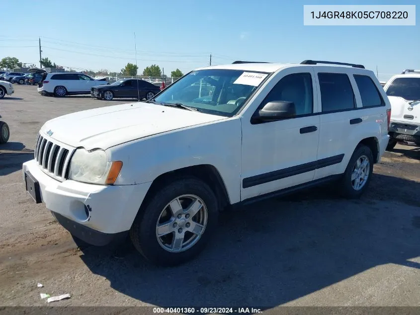 2005 Jeep Grand Cherokee Laredo VIN: 1J4GR48K05C708220 Lot: 40401360