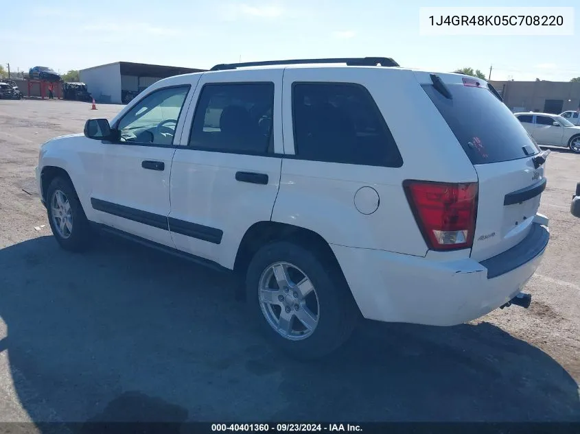 2005 Jeep Grand Cherokee Laredo VIN: 1J4GR48K05C708220 Lot: 40401360