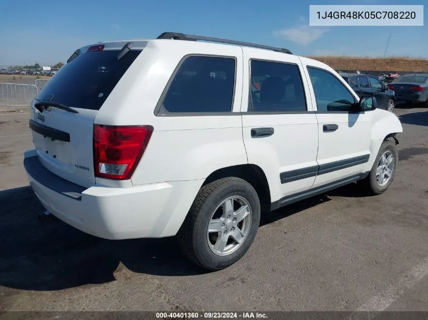 2005 Jeep Grand Cherokee Laredo VIN: 1J4GR48K05C708220 Lot: 40401360