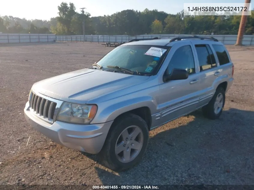 2005 Jeep Grand Cherokee Limited VIN: 1J4HS58N35C524172 Lot: 40401455